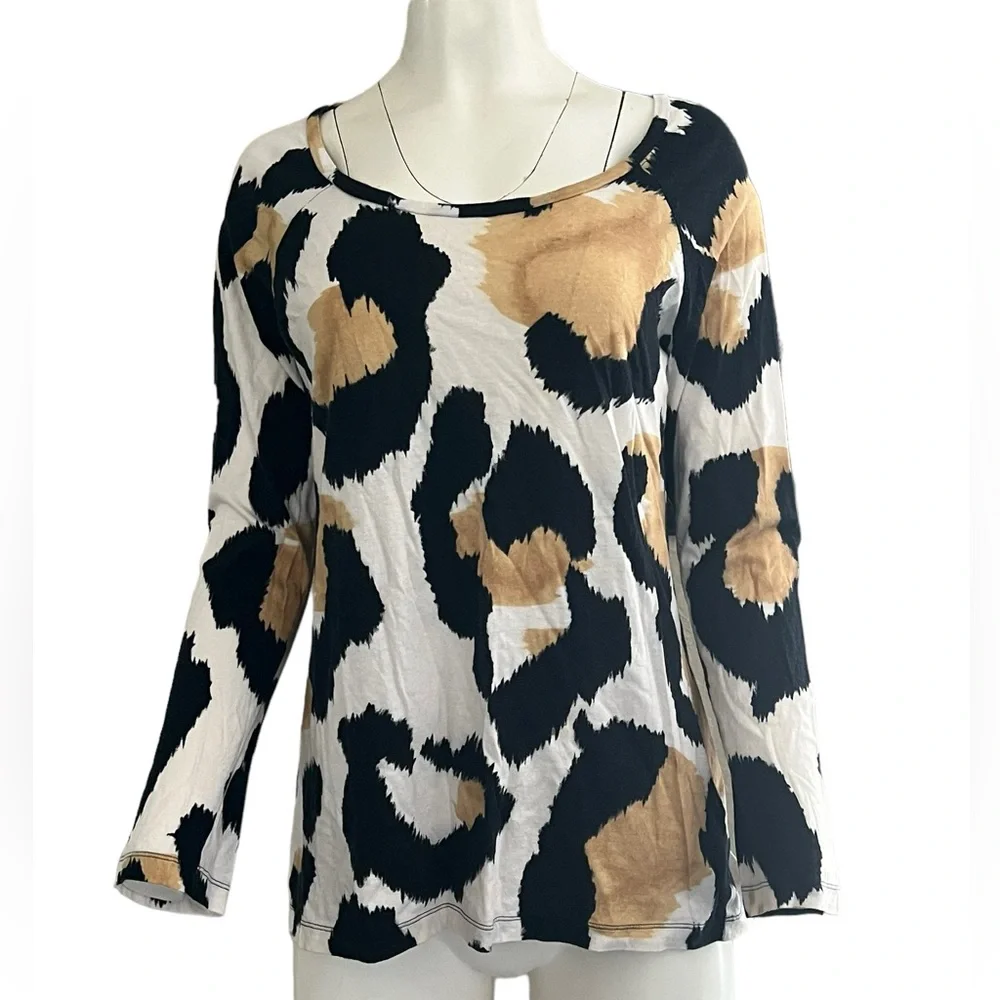 Norma Kamala Long Sleeve Tee Leopard Print Womens XL - Picture 1 of 6